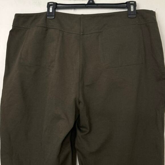 Eileen Fisher Olive Green Heavy Ponte Knit Straight Leg Stretch  Pants Size XL - Picture 6 of 7